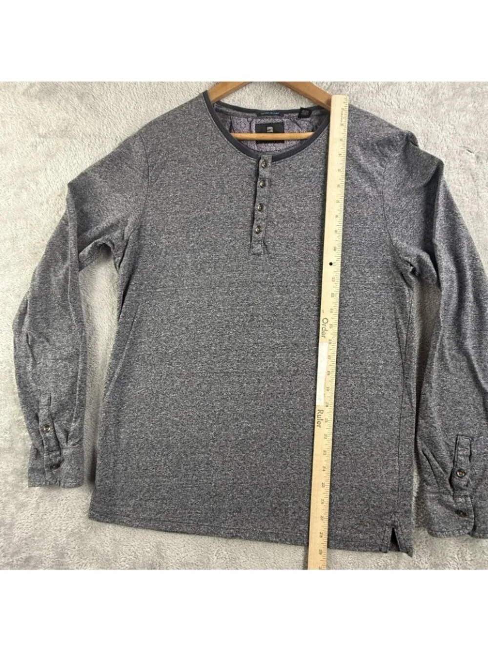Scotch & Soda Shirt Mens Large Gray Long Sleeve Henley Jersey Knit Top Casual
